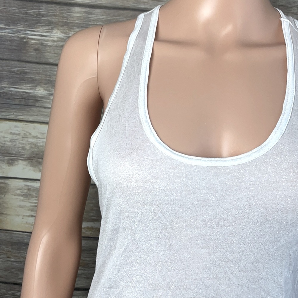 Free People Shimmery White Tank Top - Picture 2 of 8